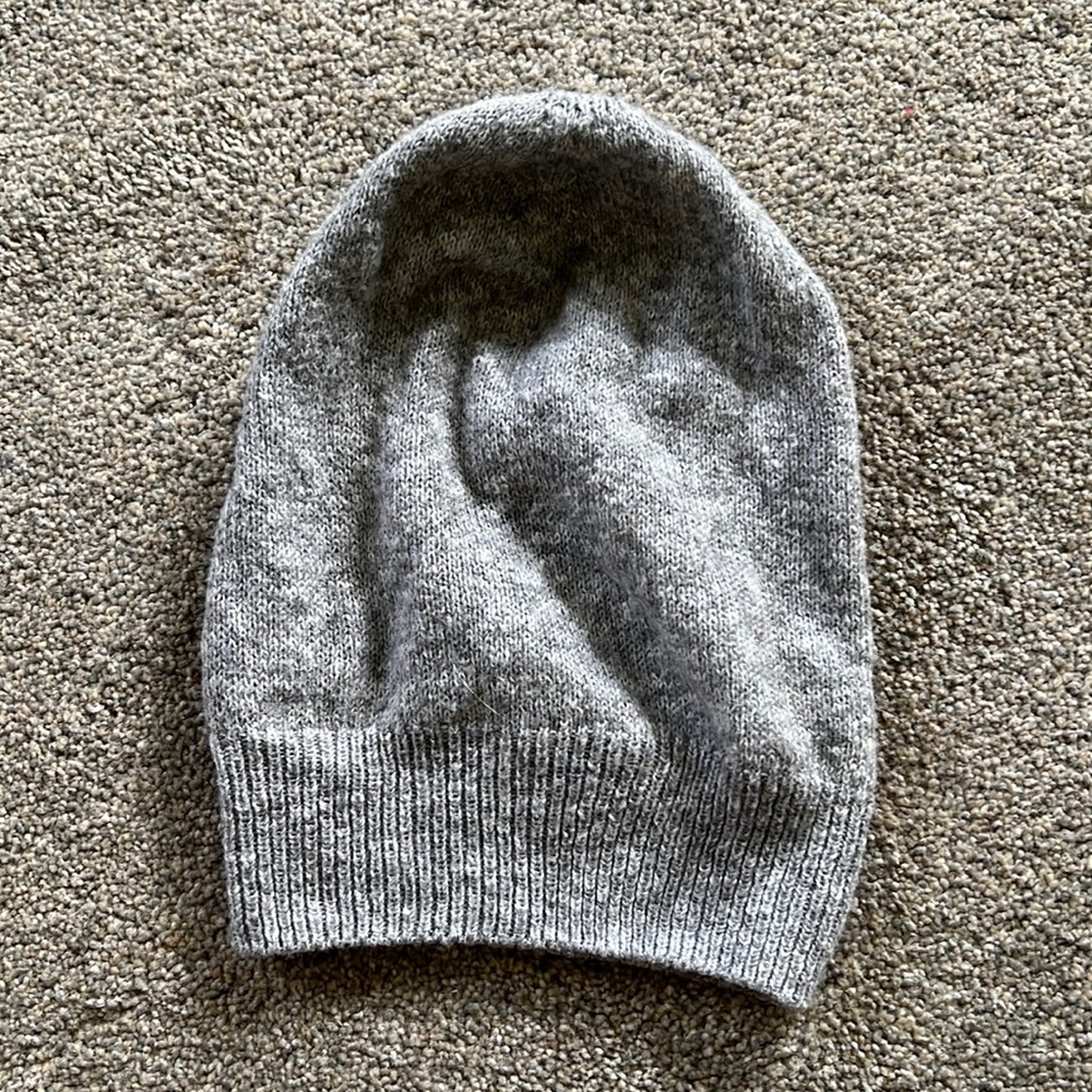Aerie Grey Knit Beanie Hat